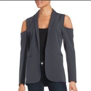 Halston Grey Cold Shoulder Blazer
